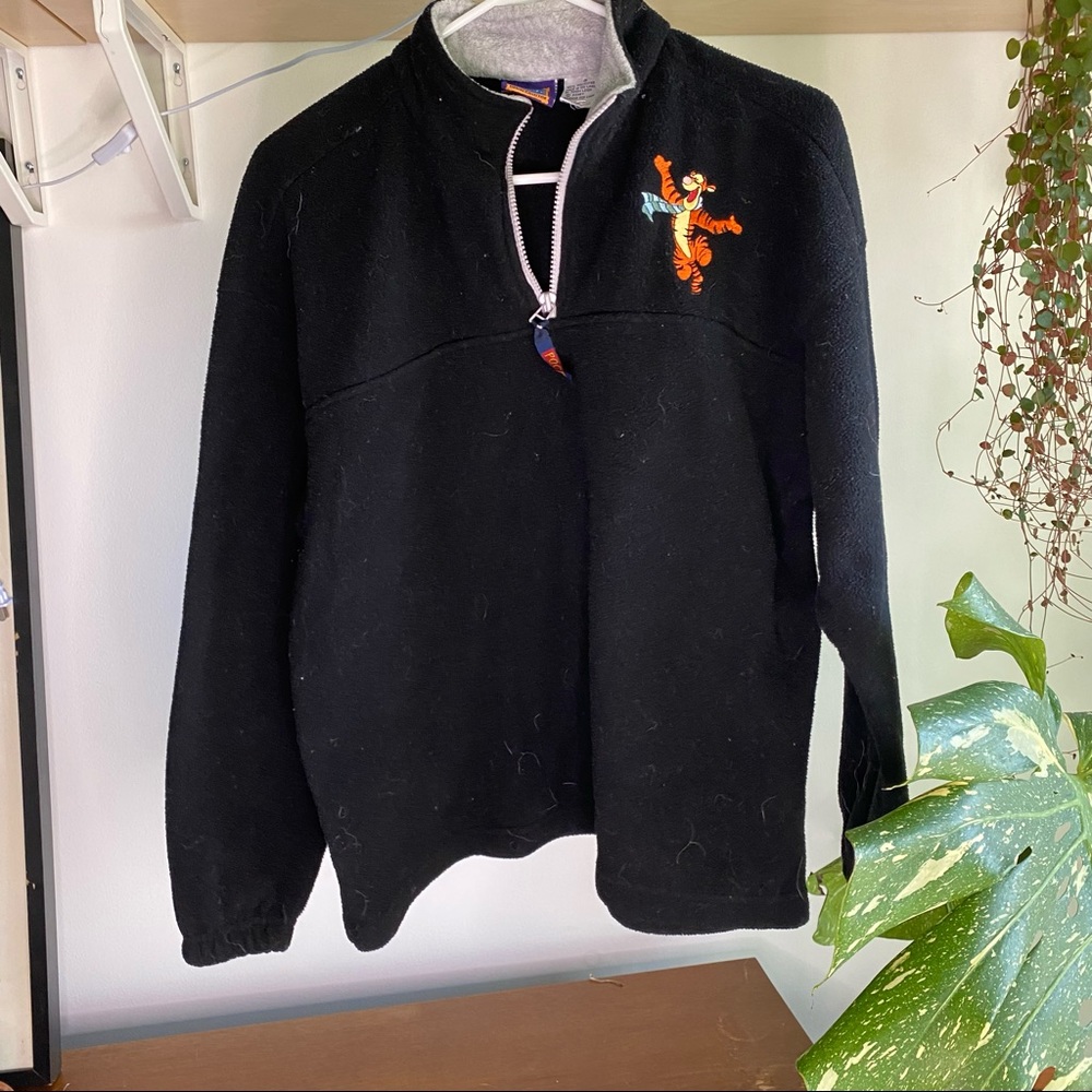Fleece vintage Disney tigger Winnie the Pooh pullover jacket - Picture 2 of 4